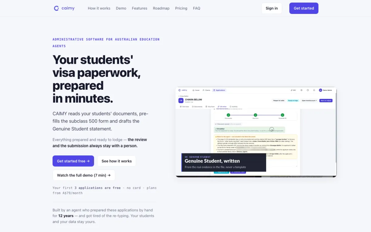 CAIMY homepage