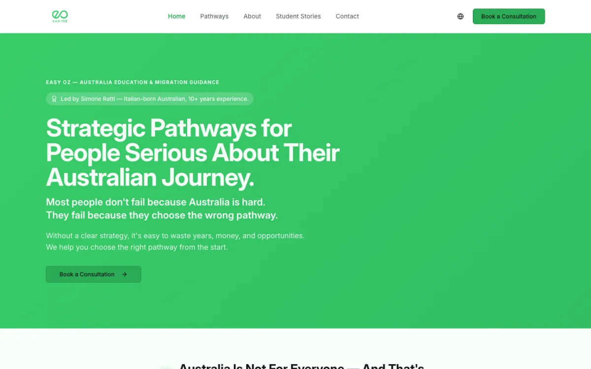 Easy Oz homepage
